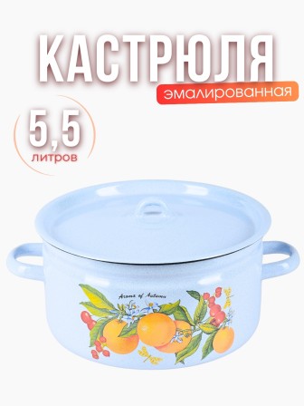 Кастрюля эмалированная 5.5 л Фруктовая фантазия С-1617/4Рб