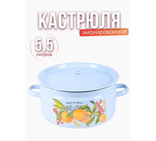 Кастрюля эмалированная 5.5 л Фруктовая фантазия С-1617/4Рб Кастрюля эмалированная 5.5 л Фруктовая фантазия С-1617/4Рб
