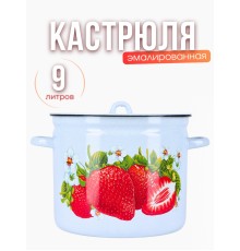 Кастрюля эмалированная 9 л С-1621/4Рб Сочная клубника