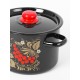 Набор кастрюль эмалированных (2,9 л, 4,5 л ,7л) л, Стальэмаль 1с112, Рябина, черный
