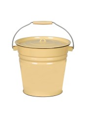 Ведро эмалированное 12 л, с крышкой, Стальэмаль 2с28, без рисунка, кремовый