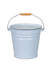 Ведро эмалированное 12 л, с крышкой, Стальэмаль 2с28, без рисунка, серо-голубой