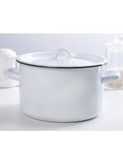Кастрюля эмалированная 2,9 л, Стальэмаль 2с16/1, без рисунка, белоснежный
