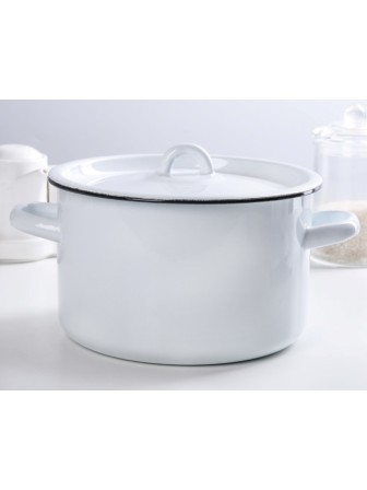 Кастрюля эмалированная 2,9 л, Стальэмаль 2с16/1, без рисунка, белоснежный