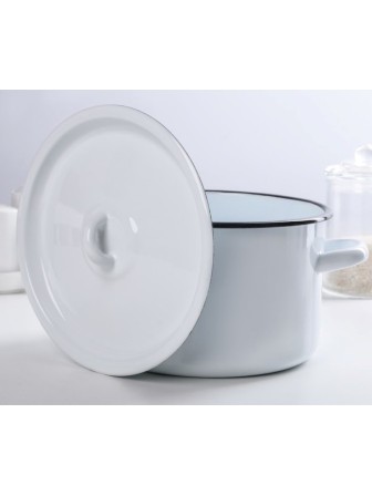 Кастрюля эмалированная 2,9 л, Стальэмаль 2с16/1, без рисунка, белоснежный