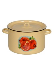 Кастрюля эмалированная 7 л, Стальэмаль 1с18с, Гранат, кремовый