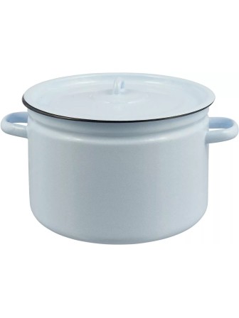 Кастрюля эмалированная 7 л, Стальэмаль 2с18, без рисунка, серо-голубой