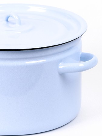 Кастрюля эмалированная 7 л, Стальэмаль 2с18, без рисунка, серо-голубой