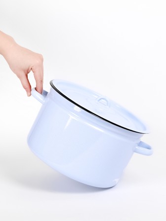 Кастрюля эмалированная 7 л, Стальэмаль 2с18, без рисунка, серо-голубой