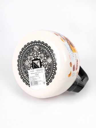 Чайник со свистком 3 л эмалированный 4с209я Хлеб/слоновая кость