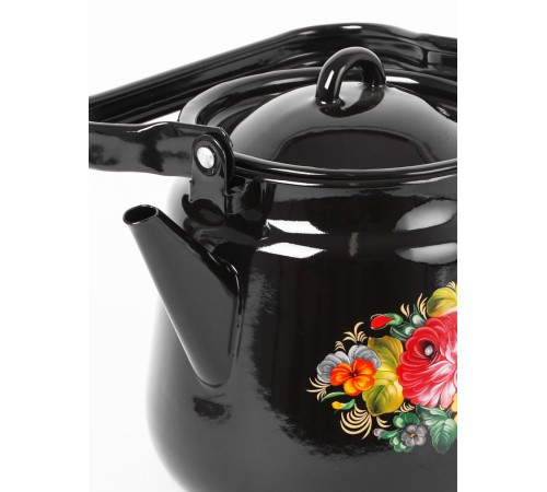 Чайник эмалированный  3,5 л, Стальэмаль 1с26с, Жостово черный