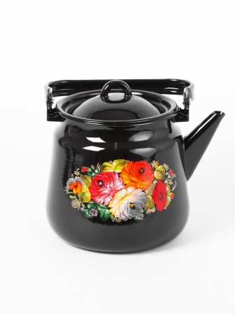 Чайник эмалированный  3,5 л, Стальэмаль 1с26с, Жостово черный