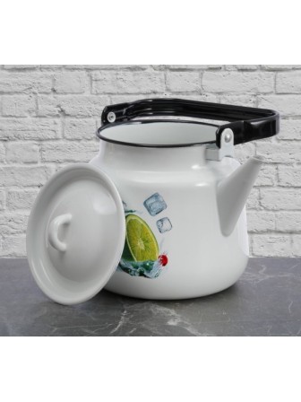 Чайник эмалированный  3,5 л, Стальэмаль 1с26с, Мохито белоснежный