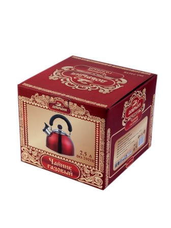 Чайник 2.5 л Добрыня DO-2903R красный со свистком