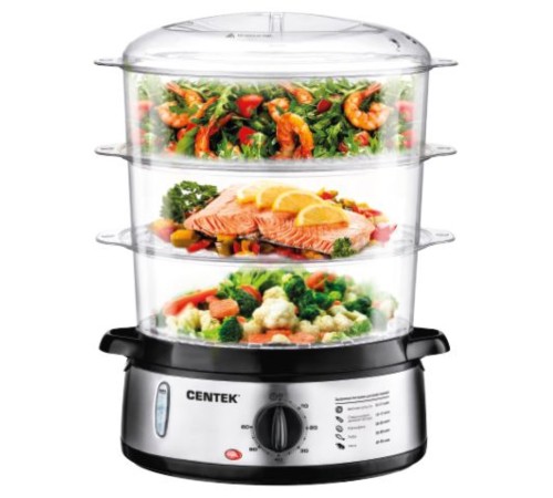 Пароварка Centek CT-1457 800 Вт, 3 чаши