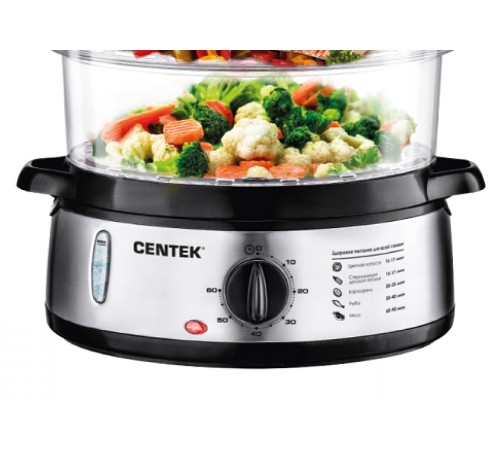 Пароварка Centek CT-1457 800 Вт, 3 чаши