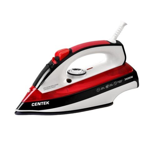 Утюг Centek CT-2336 2600 Вт, керамическая подошва, самоочистка, красный