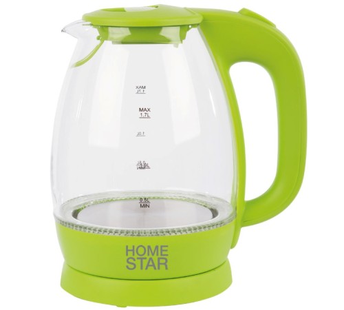 Чайник HOMESTAR HS-1012 зеленый 1.85 кВт, 1.7 л