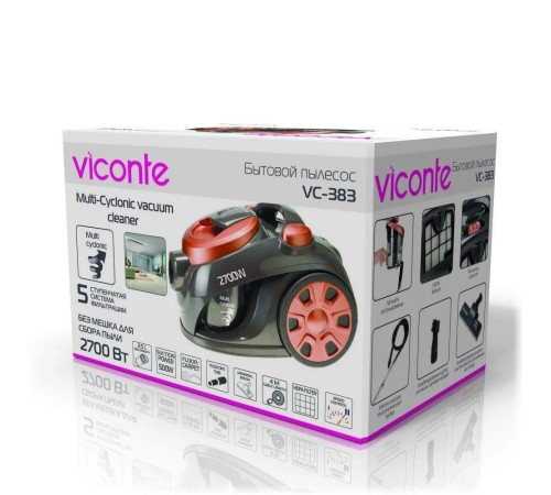 Пылесос VICONTE VC-383 2700/500 Вт, 3.5 л, Мультициклон