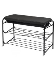 Этажерка для обуви НИКА ЭТП3/Ч, с ящиком-сиденьем, черная