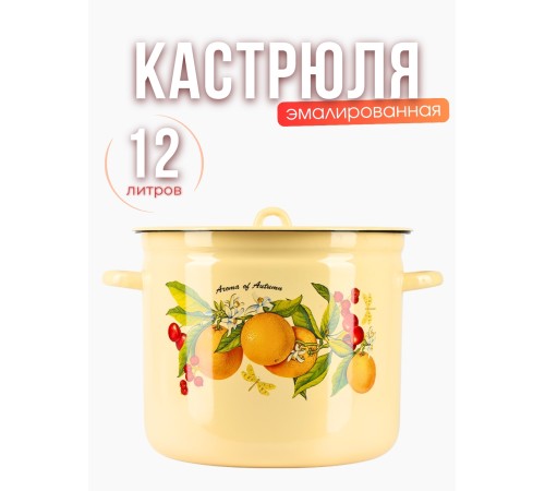 Кастрюля эмалированная 12 л С-1624/4Км Фруктовая фантазия Кастрюля эмалированная 12 л С-1624/4Км Фруктовая фантазия