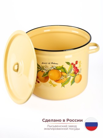 Кастрюля эмалированная 12 л С-1624/4Км Фруктовая фантазия