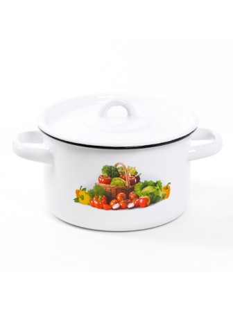 Кастрюля эмалированная 1,5 л, Стальэмаль 1с15с/1, Сентябрь, белоснежный