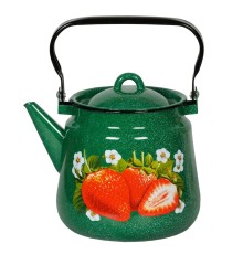 Чайник эмалированный "Клубника садовая" 2.5 л 1с24с изумрудный