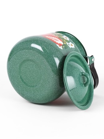 Чайник эмалированный  3,5 л, Стальэмаль 1с26с, Клубника садовая изумрудный