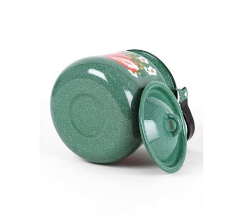 Чайник эмалированный  3,5 л, Стальэмаль 1с26с, Клубника садовая изумрудный