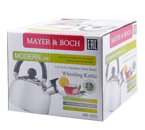 Чайник нержавеющая сталь MAYER & BOCH 1620, 2.5 л, свисток