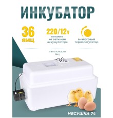 Инкубатор Несушка на 36 яиц 220/12В (артикул 74)