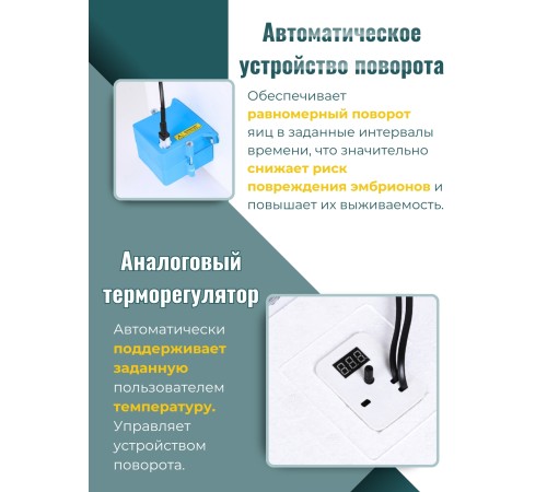 Инкубатор Несушка на 36 яиц 220/12В (артикул 74)
