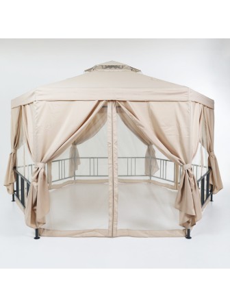 Шатер беседка Green Glade 1080 металлический каркас, ограждение с перилами, 10.4 кв./м