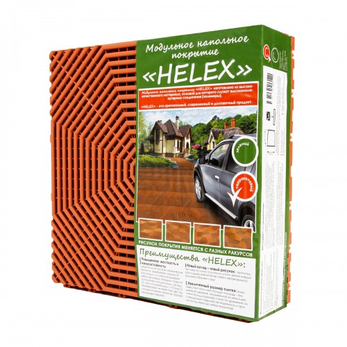 Плитка для садовых дорожек Helex 40х40х1,8 (6 шт) терракотовая