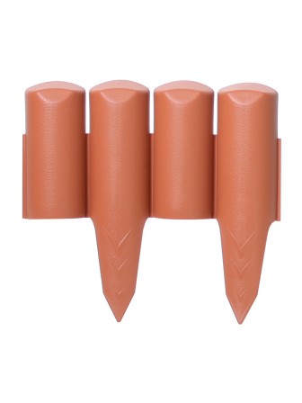 Бордюр пластиковый садовый Prosperplast IPBO-R624 Palisada border, терракотовый, 250 см