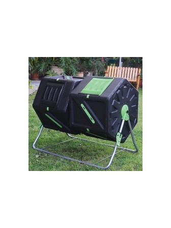 Вращающийся компостер Helex двойной 2х105 л черный/зеленый