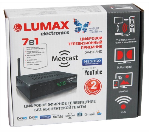 Приставка для цифрового ТВ LUMAX DV4205HD, DVB-T2