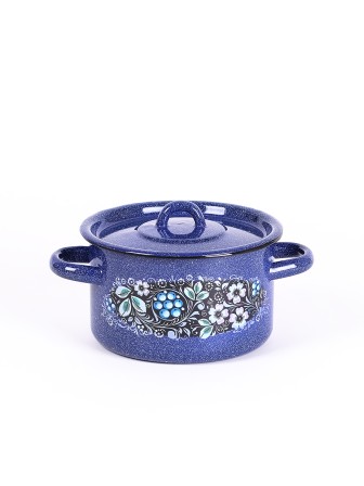 Кастрюля эмалированная 1,5 л, Стальэмаль 1с15с/1, Голубика, синий