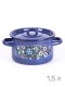 Кастрюля эмалированная 1,5 л, Стальэмаль 1с15с/1, Голубика, синий