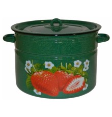 Кастрюля эмалированная 12.5 л Клубника садовая 1с300с изумрудная