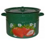 Кастрюля эмалированная 12.5 л Клубника садовая 1с300с изумрудная