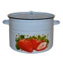 Кастрюля эмалированная 12.5 л Клубника садовая 1с300с серо-голубой