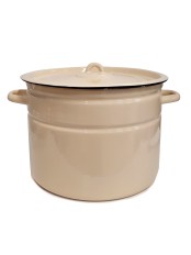 Кастрюля эмалированная 12,5 л, Стальэмаль 2с300, без рисунка, кремовый