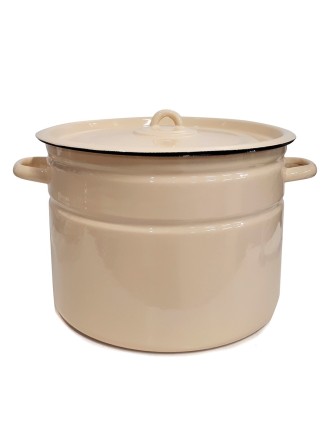 Кастрюля эмалированная 12,5 л, Стальэмаль 2с300, без рисунка, кремовый