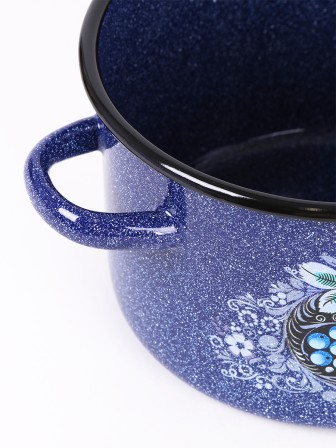 Кастрюля эмалированная 2,9 л, Стальэмаль 1с16с/1, Голубика, синий