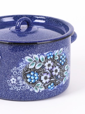 Кастрюля эмалированная 2,9 л, Стальэмаль 1с16с/1, Голубика, синий
