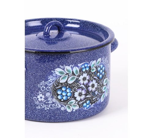 Кастрюля эмалированная 2,9 л, Стальэмаль 1с16с/1, Голубика, синий
