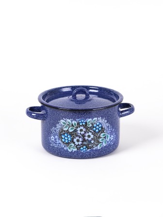 Кастрюля эмалированная 2,9 л, Стальэмаль 1с16с/1, Голубика, синий
