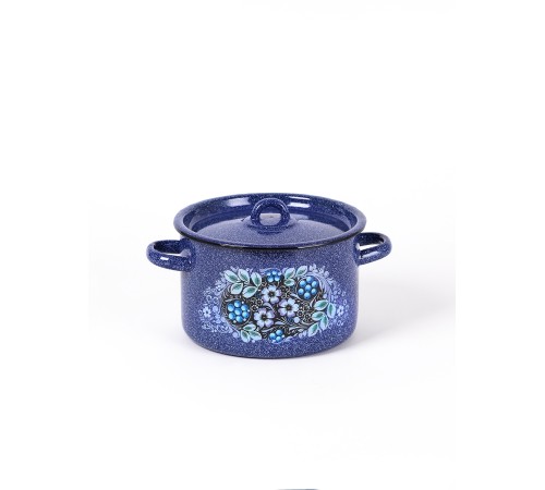 Кастрюля эмалированная 2,9 л, Стальэмаль 1с16с/1, Голубика, синий